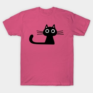 Cutie Kitty Cat Wide Eyed Black Kitten T-Shirt